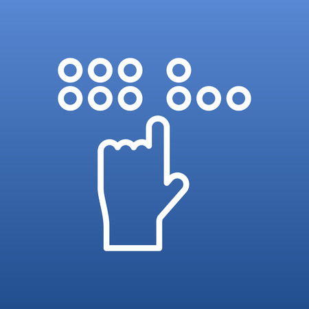 Isolated blind icon line symbol on clean background. Vector braille element in trendy style.のイラスト素材