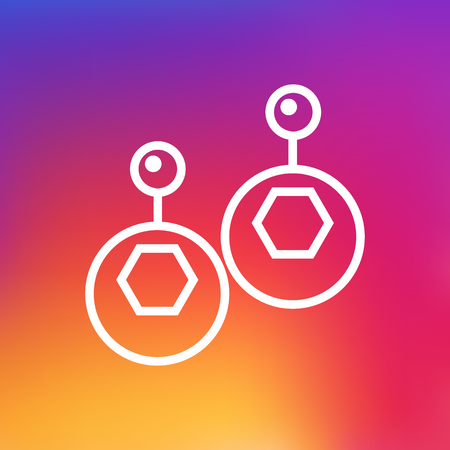 Isolated earring icon line symbol on clean background. Vector eardrop element in trendy style.のイラスト素材