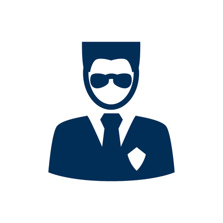 Isolated security icon symbol on clean background. Vector bodyguard element in trendy style.のイラスト素材