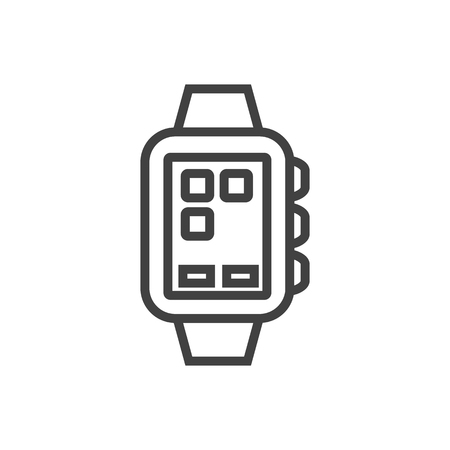Isolated clock icon line symbol on clean background. Vector smart watch element in trendy style.のイラスト素材