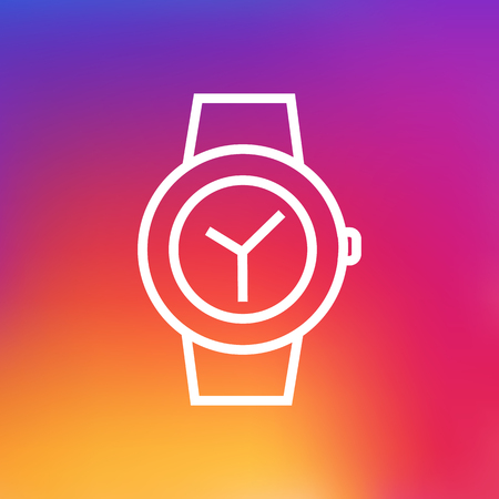 Isolated wrist watch icon line symbol on clean background. Vector clock element in trendy style.のイラスト素材