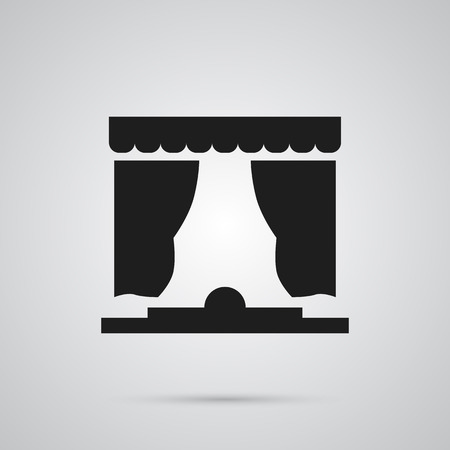 Isolated theater icon symbol on clean background. Vector curtain element in trendy style.のイラスト素材