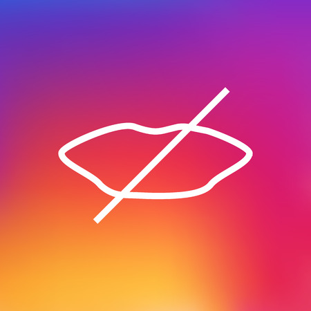 Isolated mute icon line symbol on clean background.  can not speak  element in trendy style.の写真素材