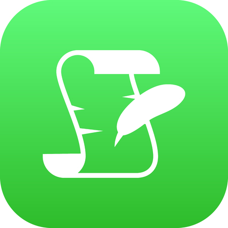 Isolated magical scrolled icon symbol on clean background. Vector parchment element in trendy style.のイラスト素材