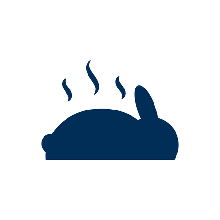 Isolated roasted icon symbol on clean background. Vector baked rabbit element in trendy style.のイラスト素材