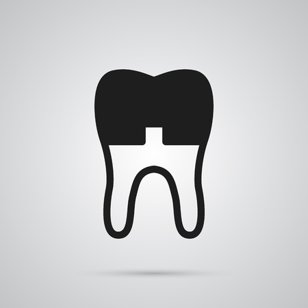 Isolated alumina icon symbol on clean background. Vector dental crown element in trendy style.の写真素材