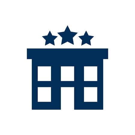 Isolated hotel icon symbol on clean background. Vector motel element in trendy style.のイラスト素材