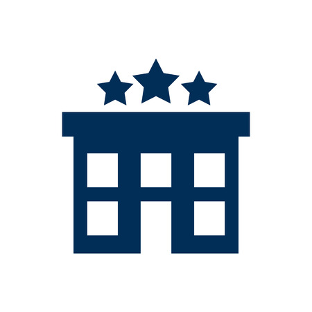 Isolated hotel icon symbol on clean background. Vector motel element in trendy style.の写真素材