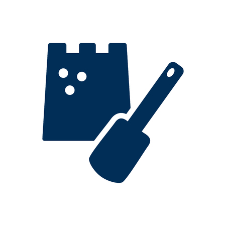 Isolated sand castle icon symbol on clean background. Vector game element in trendy style.のイラスト素材
