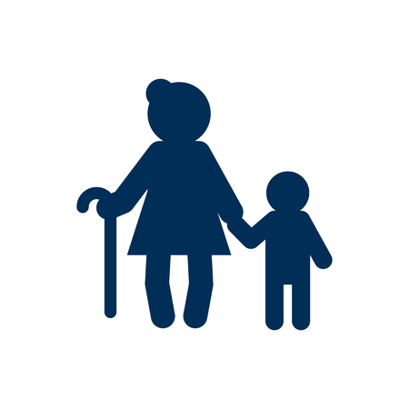 Isolated grandma icon symbol on clean background. Vector grandson element in trendy style.のイラスト素材
