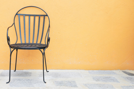 Chairs placed outsideの写真素材