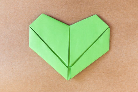 paper green heart, Love card, Love postcardの写真素材