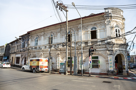 PHUKET - May 5 : Old buildings at phuket on May 5,2015 in Thailand. A tourist attraction significant for Phuket , Thailandのeditorial素材