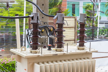 Transformer High voltage electrical on pole