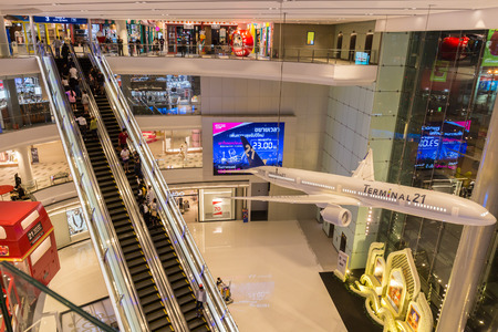 NAKHON RATCHASIMA, THAILAND-JANUARY 1, 2017: TERMINAL 21 is a new shopping mall in Korat with The...