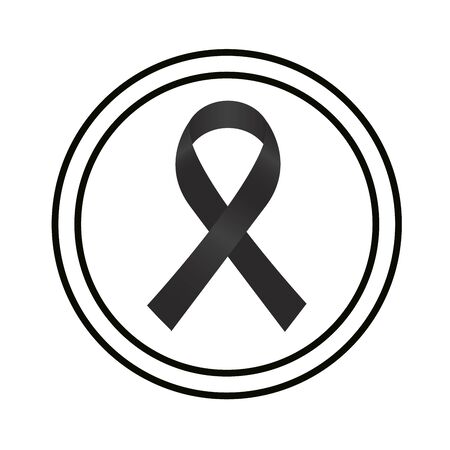 black ribbon, mourning sign, vector ribbon, isolated ribbonのイラスト素材