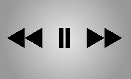 Vector black media player icon set isolated background. Pause and speed buttonのイラスト素材