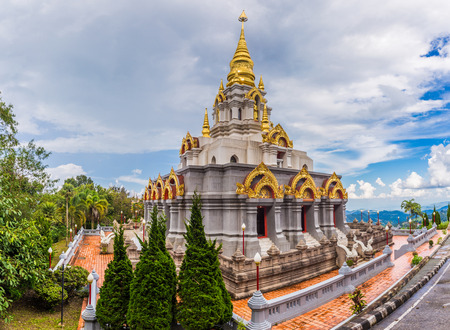 Wat Santikhiri Temple on Doi Mae Salong, Chiang Rai nothern Thailandの写真素材