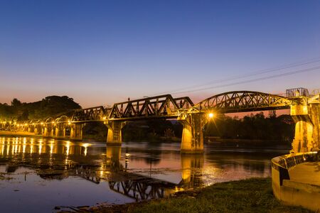 The Bridge on the River Built during World War II. Is an important place and a destination for tourists from around the world. Twilight timeの写真素材