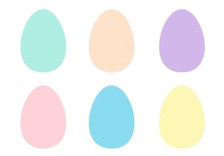 Mix Easter eggs for Easter holidays pastel color isoleted in white backgroundのイラスト素材