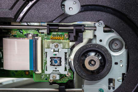 Close up of Laser head reader of CD DVD rom for desktop computer or server.の写真素材