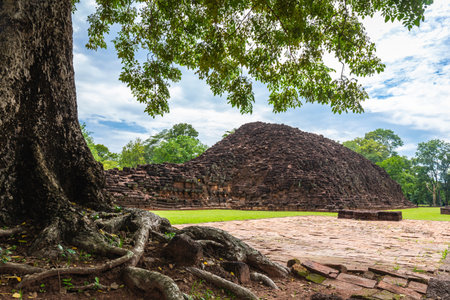 Phra Prang in Si Thep historical park It is an architecture in the Dvaravati period in Phetchabun Province, Thailand.の写真素材