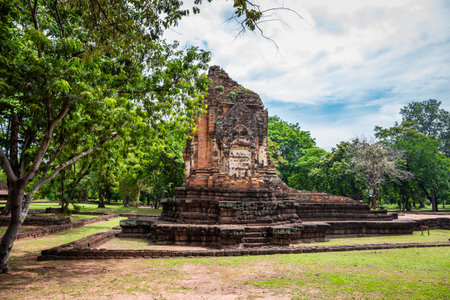 Prang Song Phi Nong in Si Thep historical park It is an architecture in the Dvaravati period in Phetchabun Province, Thailand.の写真素材