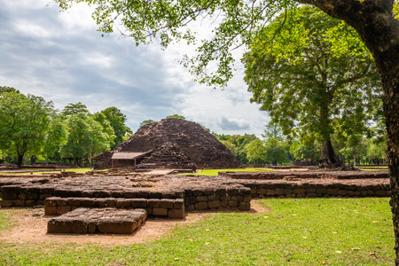 Khao Klang Nai in Si Thep historical park It is an architecture in the Dvaravati period in Phetchabun Province, Thailand.の写真素材