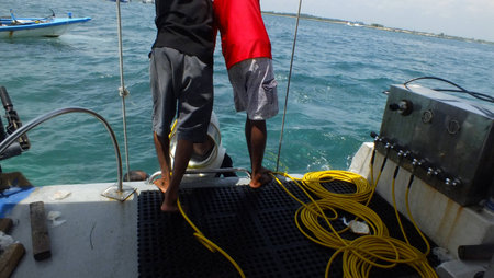 Sea Walker at Tanjung Benoa Baliの写真素材
