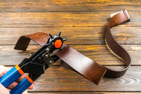 Belt Hole Puncher Power Assist Heavy Duty Revolving Eyelet Punch Plierの写真素材