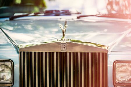 Bedford, Bedfordshire, UK June 2 2019 Fragment of Rolls-Royce. Rolls-Royce Motor Cars Limited is a British luxury automobile makerのeditorial素材