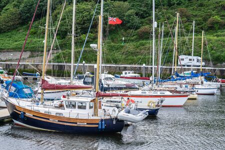Peel, Isle of Man, June 16,2019. It is a seaside town and small fishing port on the Isle of Man, in...
