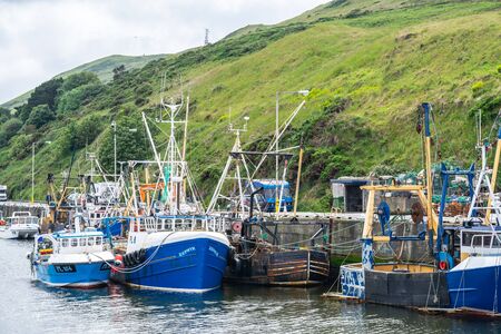 Peel, Isle of Man, June 16,2019. It is a seaside town and small fishing port on the Isle of Man, in...