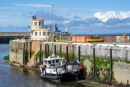 Peel, Isle of Man, June 16,2019. It is a seaside town and small fishing port on the Isle of Man, in the historic parish of German but administered separatelyのeditorial素材