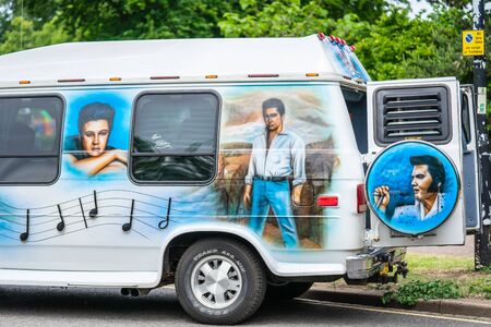 Bedford,UK, June 1,2019 A special Elvis Presley triibute funny carのeditorial素材