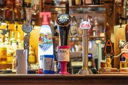 Edinburgh, Scotland, August 8th 2019. Pub interior design.のeditorial素材