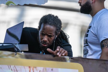 London, UK ,August 25, 2019. DJ playing at Notting Hill Carnival.のeditorial素材