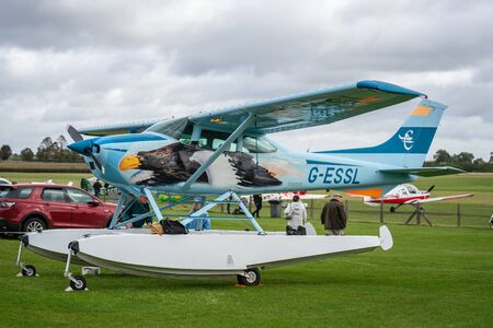 OLD WARDEN, BEDFORDSHIRE, UK ,OCTOBER 6, 2019. Cessna 182R Skylane. Race Day at Shuttleworth.のeditorial素材