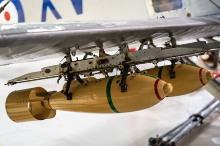 OLD WARDEN, BEDFORDSHIRE, UK, OCTOBER 6, 2019. Fragment of Hawker Hind a Royal Air Force light bomber. Race Day at Shuttleworthのeditorial素材