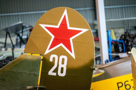 OLD WARDEN, BEDFORDSHIRE, UK ,OCTOBER 6, 2019. Fragment of 1944 POLIKARPOV PO2. Race Day at...