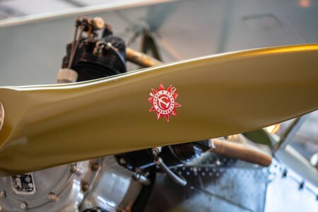 OLD WARDEN, BEDFORDSHIRE, UK ,OCTOBER 6, 2019. Fragment of 1944 POLIKARPOV PO2. Race Day at Shuttleworthのeditorial素材