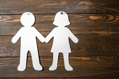 Large paper people shapes.Love concept.の写真素材