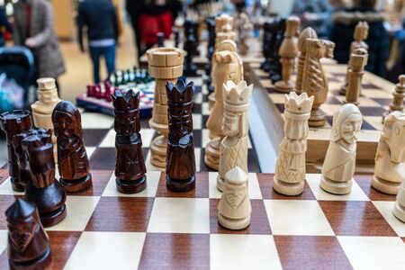 Part of a wooden chess setの写真素材