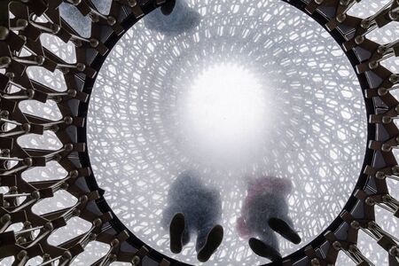 At a towering 17 metres tall, The Hive is a striking installation in the heart of a wildflower meadow that recreates life inside a beehiveの写真素材