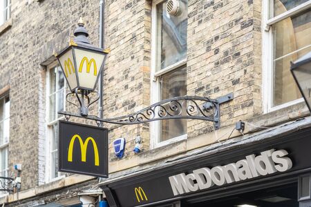 Cambridge, UK, August 1, 2019. Mcdonalds Restaurantのeditorial素材