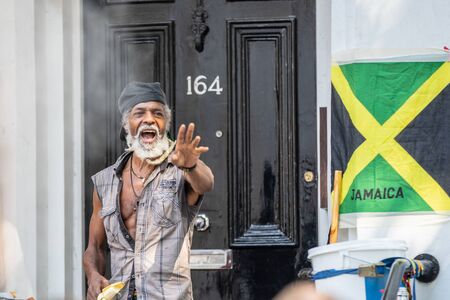 London, UK ,August 25, 2019.Caribbean colour comes to west London as Notting Hill Carnival gets into full swing with hundreds of thousands joining the throng on the capitals streetsのeditorial素材