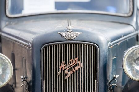 OLD WARDEN, BEDFORDSHIRE, UK ,OCTOBER 6, 2019. The Austin 7 is an economy car that was produced from 1922 until 1939 in the United Kingdom by Austinのeditorial素材