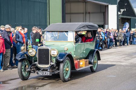 OLD WARDEN, BEDFORDSHIRE, UK, OCTOBER 6, 2019.Vintage sports cars. Race Day at Shuttleworth.のeditorial素材