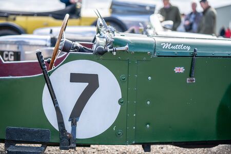 OLD WARDEN, BEDFORDSHIRE, UK, OCTOBER 6, 2019.Vintage sports cars. Race Day at Shuttleworth.のeditorial素材
