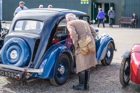 OLD WARDEN, BEDFORDSHIRE, UK, OCTOBER 6, 2019.Vintage sports cars. Race Day at Shuttleworth.のeditorial素材